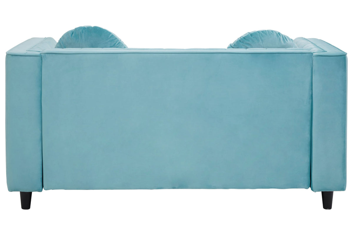 Hudson Two Seat Green Velvet Sofa