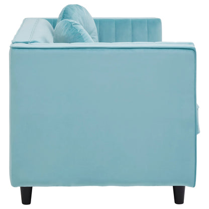 Hudson Two Seat Green Velvet Sofa