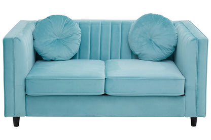 Hudson Two Seat Green Velvet Sofa