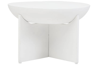 Godalming Whitewash Mango Wood Round Coffee Table