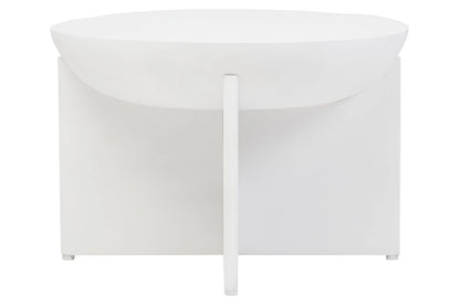 Godalming Whitewash Mango Wood Round Coffee Table