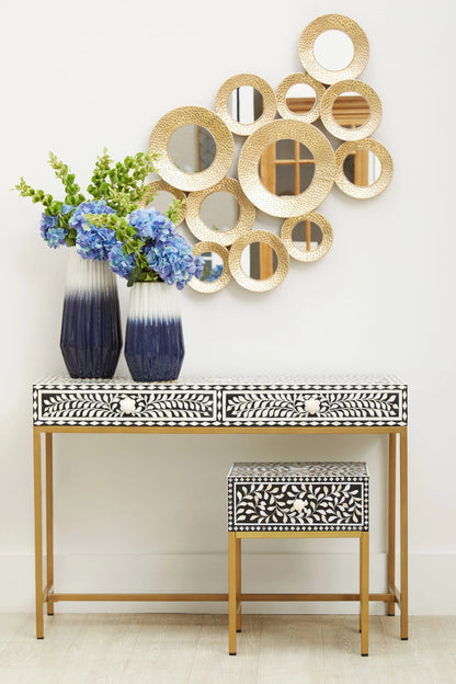 Porto 1 Drawer Side Table with Bone Inlay