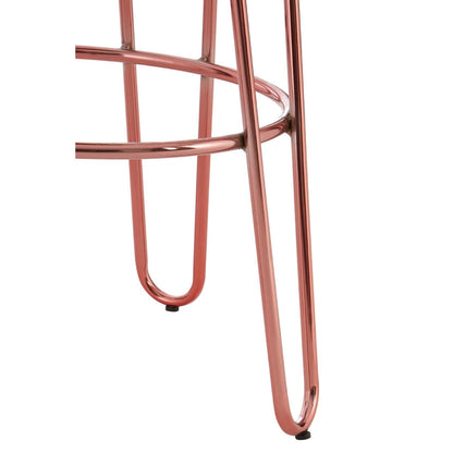 Madison Rose Gold Wooden Top Bar Stool with Metal Legs