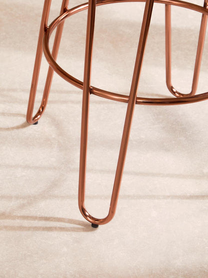 Madison Rose Gold Wooden Top Bar Stool with Metal Legs