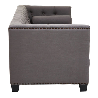 Fowey Fabric 3 Seat Modern Chesterfield Sofa 