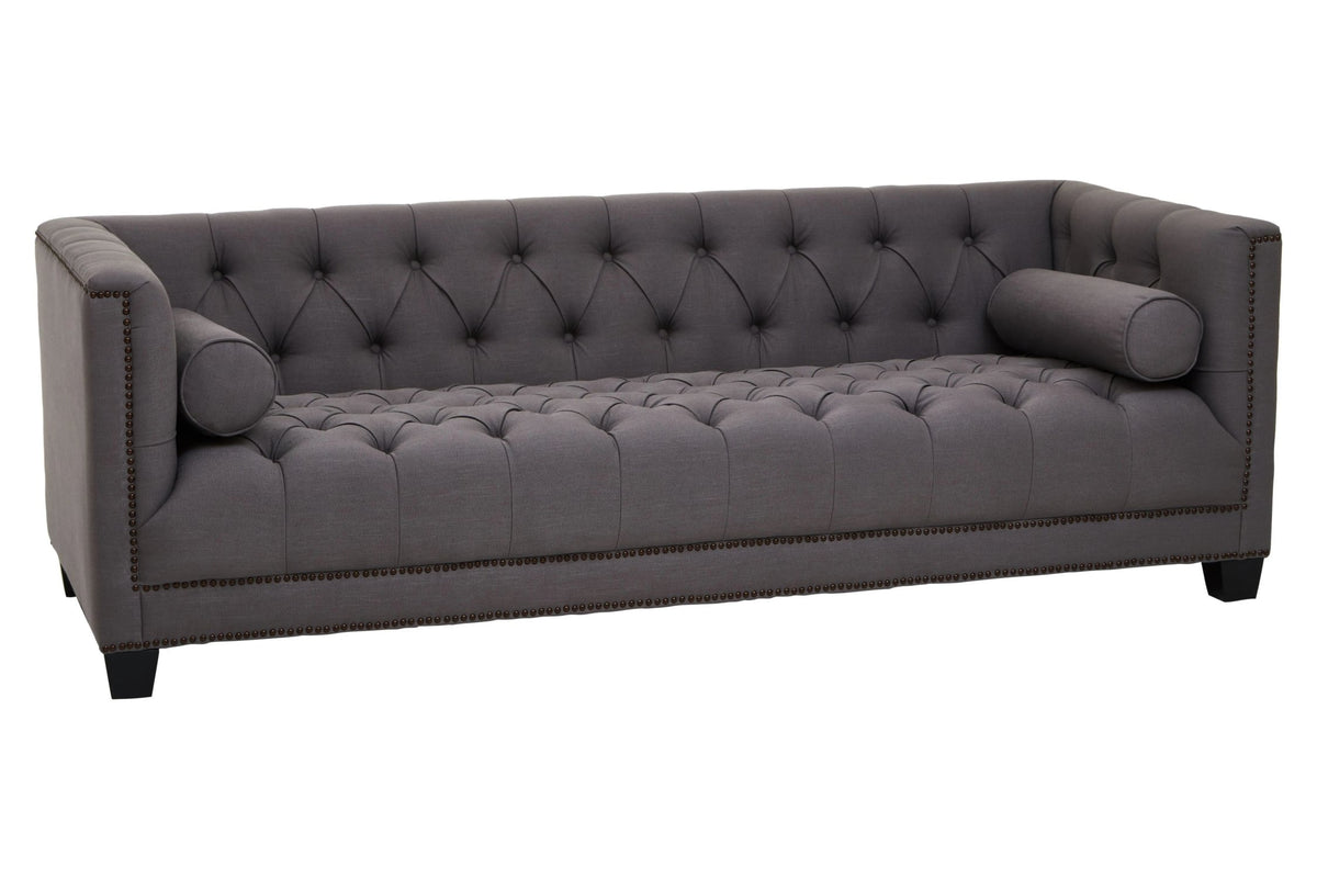 Fowey Fabric 3 Seat Modern Chesterfield Sofa 
