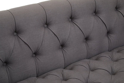 Fowey Fabric 3 Seat Modern Chesterfield Sofa 