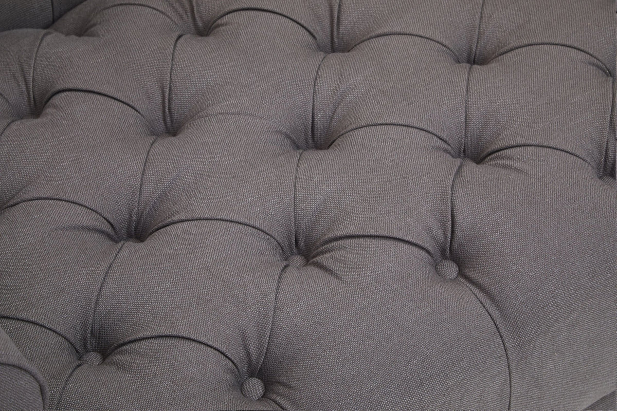 Fowey Fabric 3 Seat Modern Chesterfield Sofa #colour_grey
