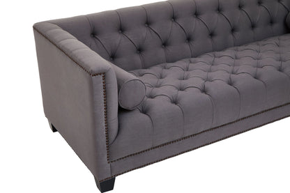 Fowey Fabric 3 Seat Modern Chesterfield Sofa 