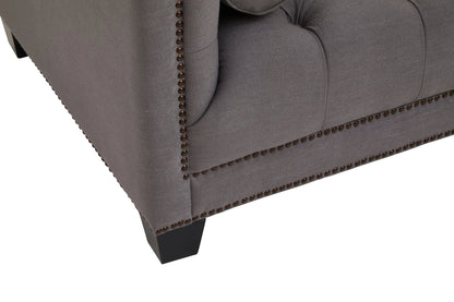 Fowey Fabric 3 Seat Modern Chesterfield Sofa 