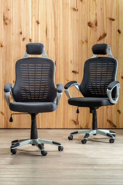 Windsor Dark Grey Home Office Chair with Headrest