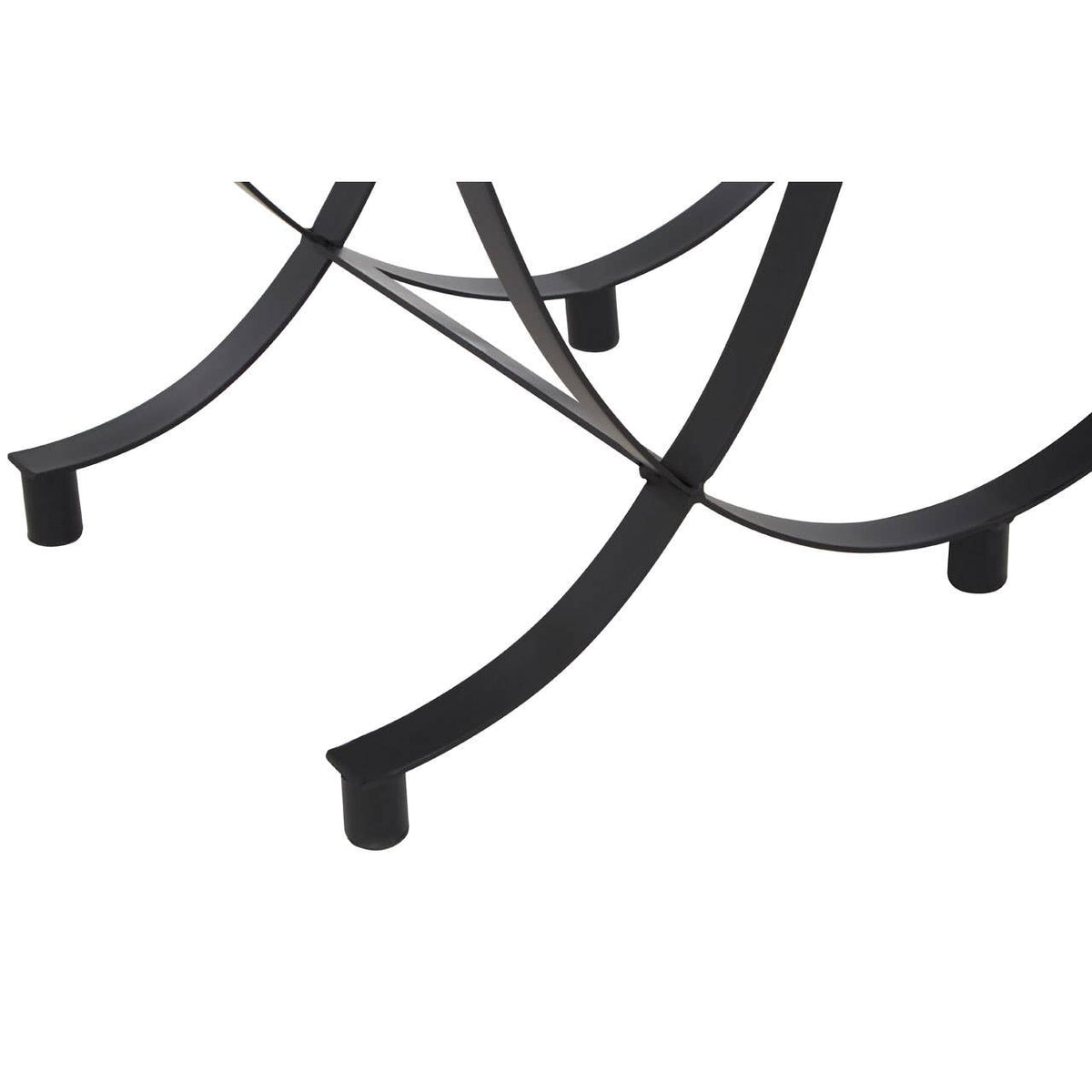 Bath Large Console Table with Black Glass Top
