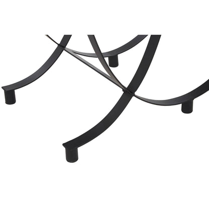 Bath Large Console Table with Black Glass Top