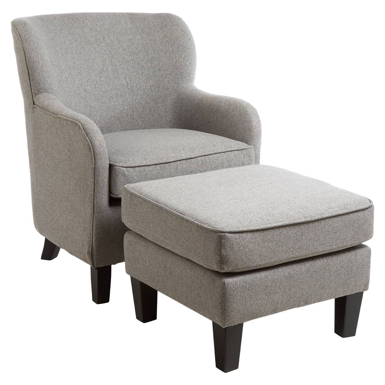 Capri Grey Armchair and Footstool Set