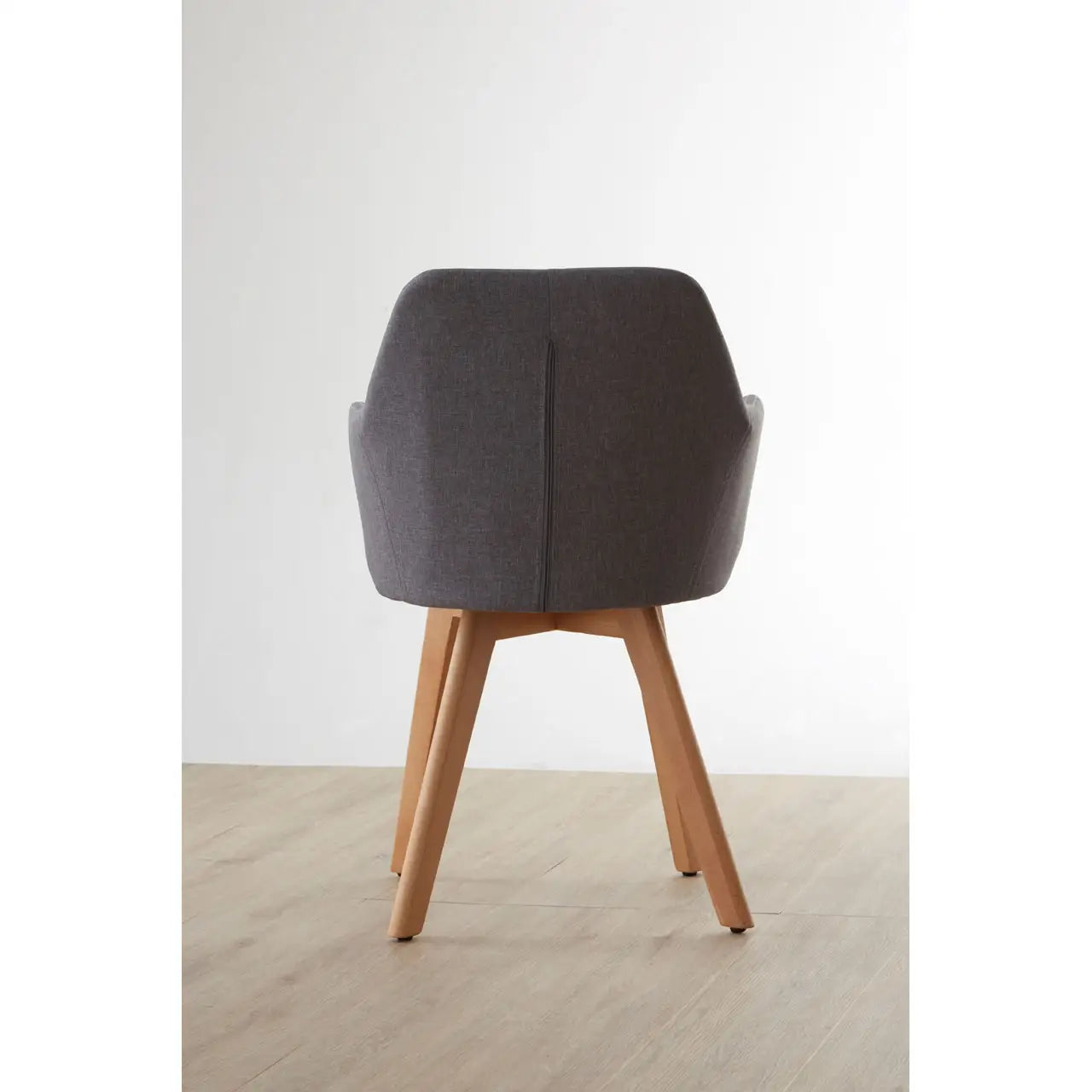 Stockholm Grey Fabric Chair With Wood Legs