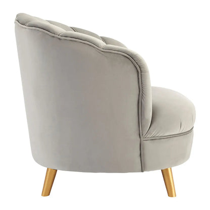 Orlina Velvet Chair With Gold Wood Legs