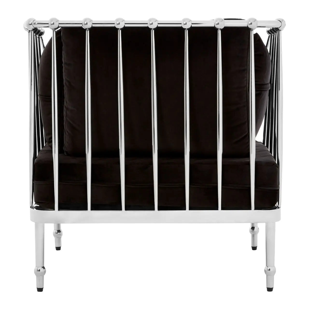 Novo Chair With Silver Finish Tapered Arms