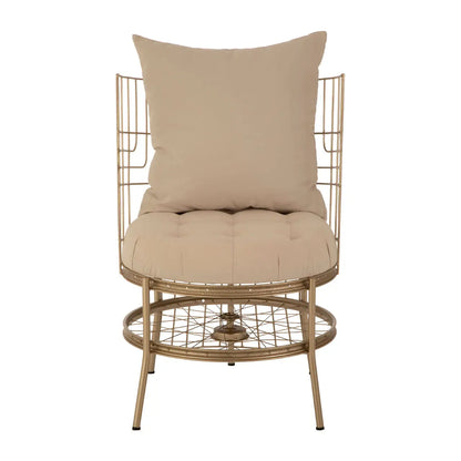 Mantis Gold Finish Chair With Cushion