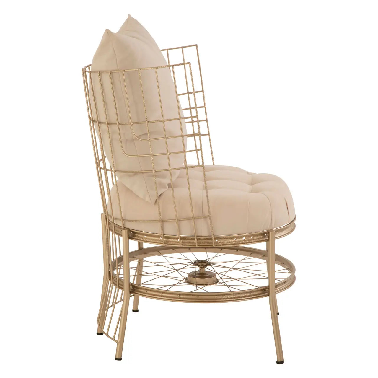 Mantis Gold Finish Chair With Cushion