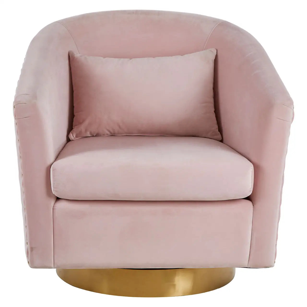 Plazoni Pink Velvet Chair with Gold Base