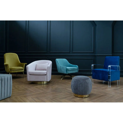 Plazoni Pink Velvet Chair with Gold Base