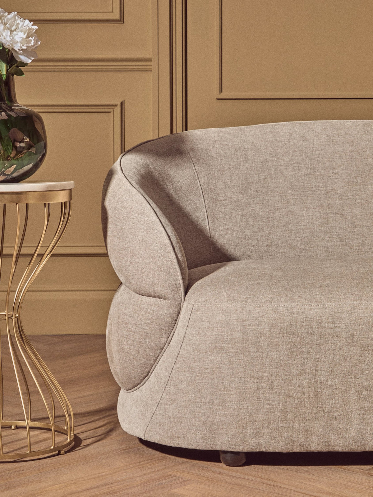 Chester Taupe Chenille Three Seater Sofa