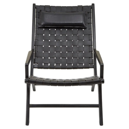 Kendari  Leather Woven Chair