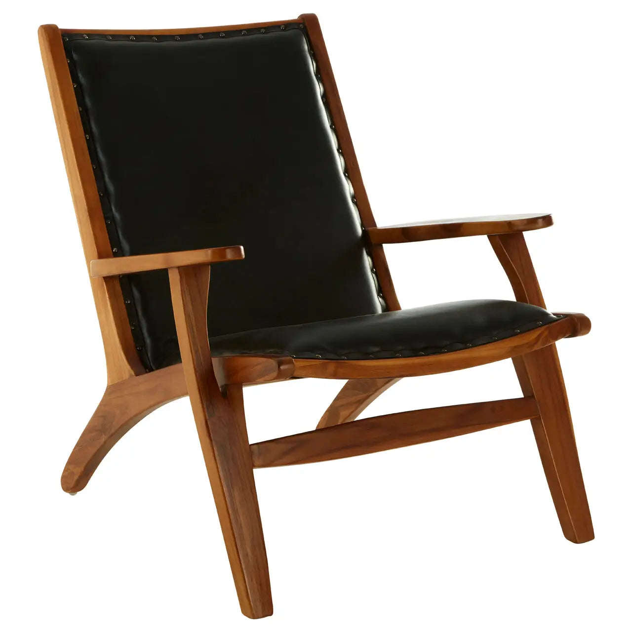 Kendari Chair With Black Plain Cow Leather