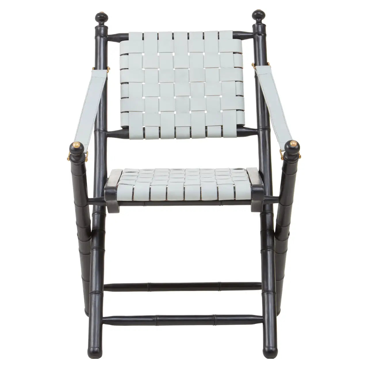 Kendari Strapped Leather And Black Teak Wood Chair