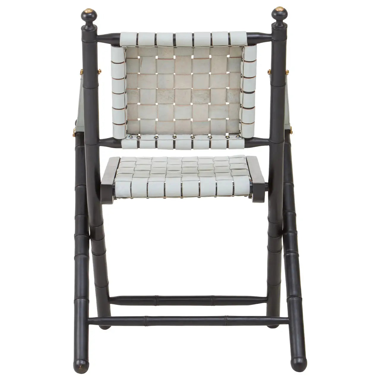 Kendari Strapped Leather And Black Teak Wood Chair