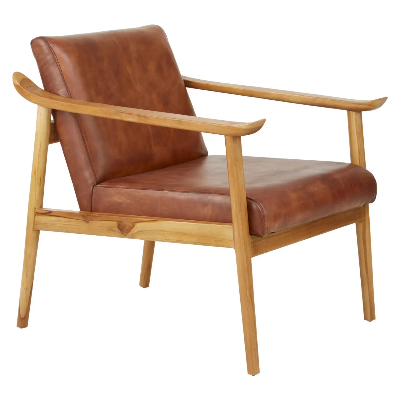 Kendari Chair With Brown Plain Leather
