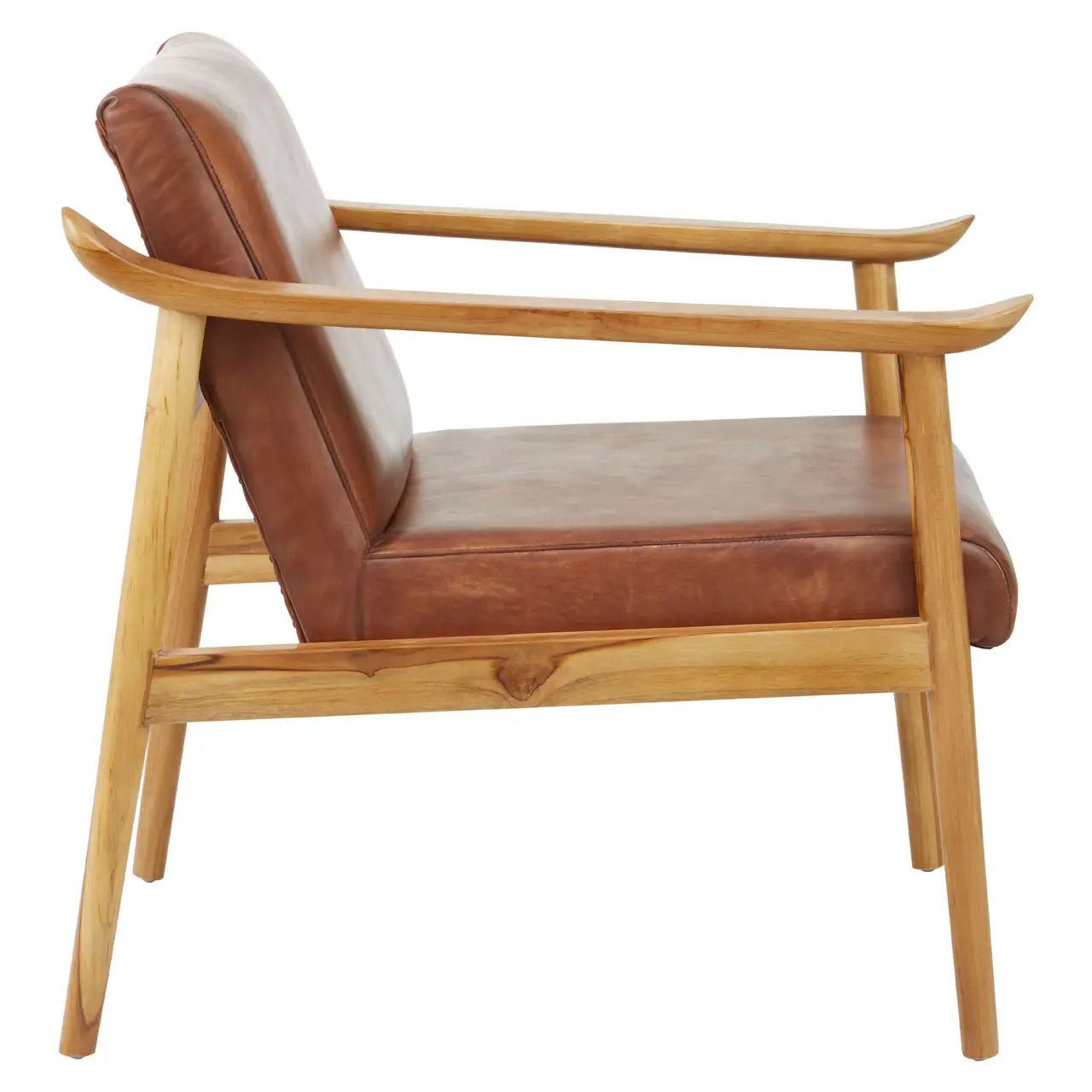 Kendari Chair With Brown Plain Leather