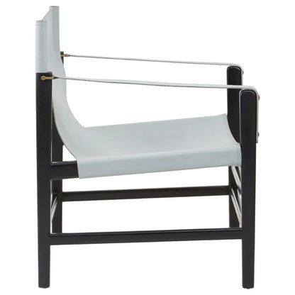 Kendari Plain Grey Leather Chair