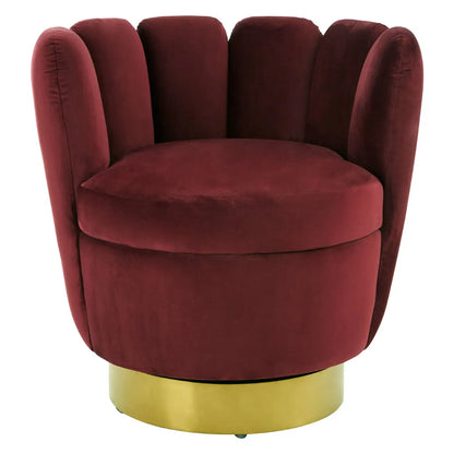 Beauly Wine Velvet Accent Chair
