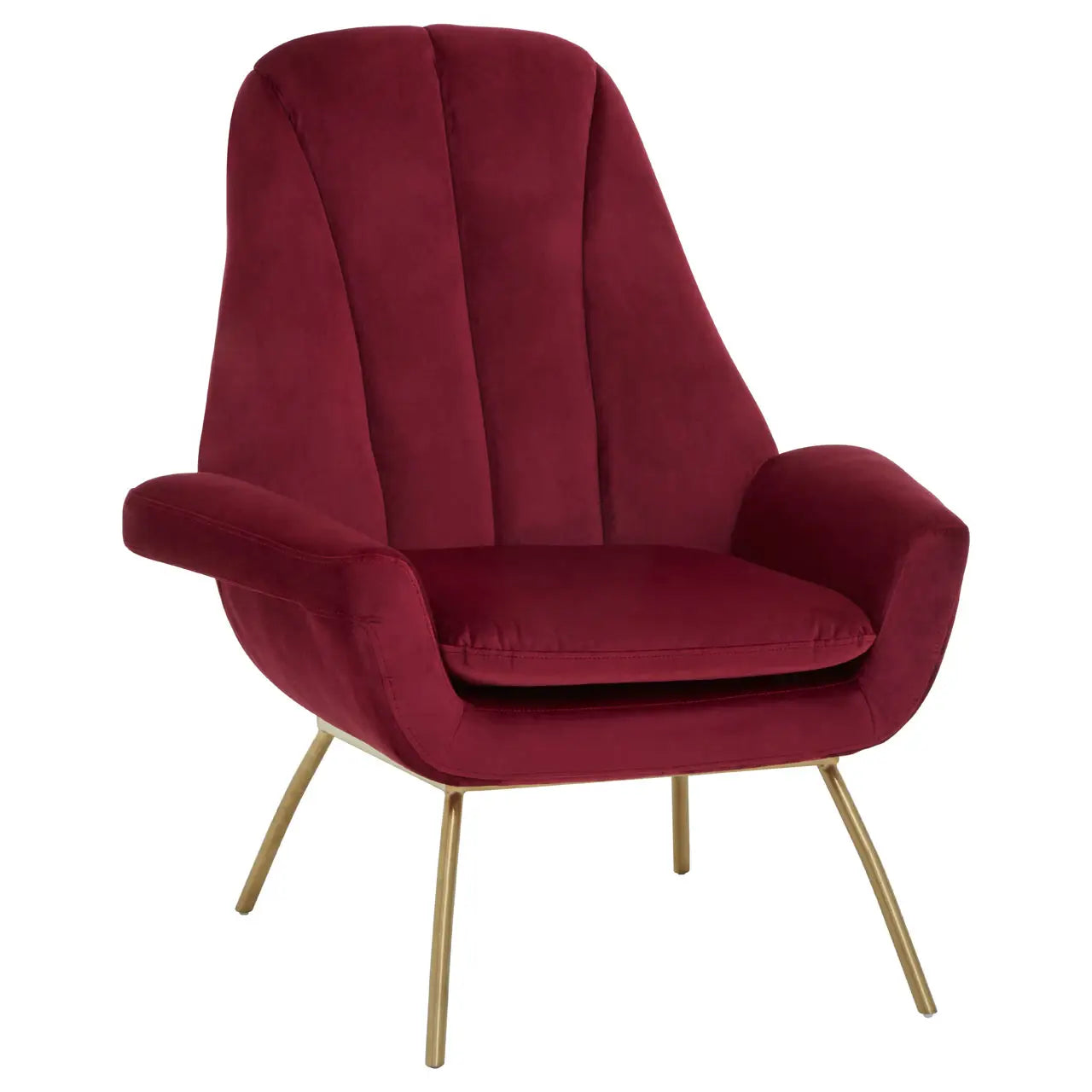 Billi Wine Velvet Lounge Chair