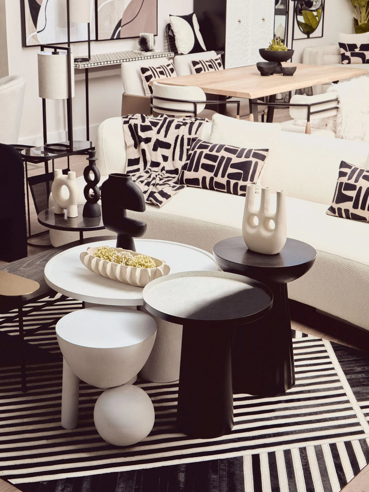 Godalming Whitewash Mango Wood Column Detail Coffee Table