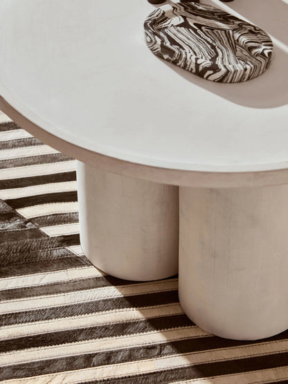 Godalming Whitewash Mango Wood Column Detail Coffee Table