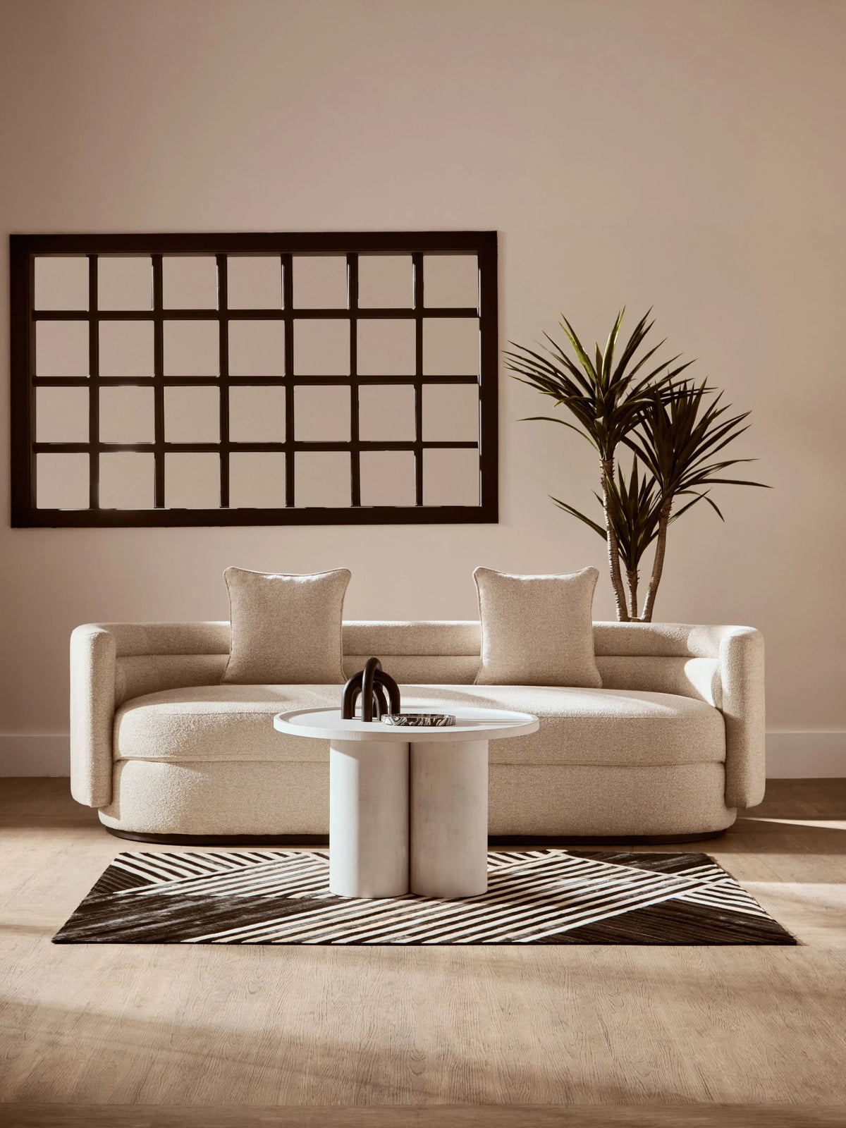 Godalming Whitewash Mango Wood Column Detail Coffee Table