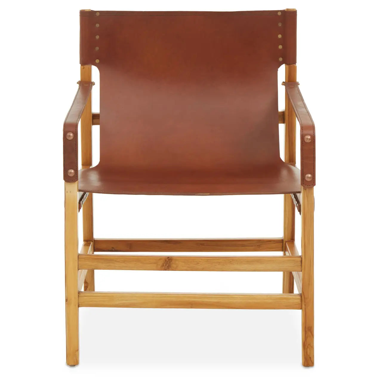 Kendari Leather And Teak Wood Chair