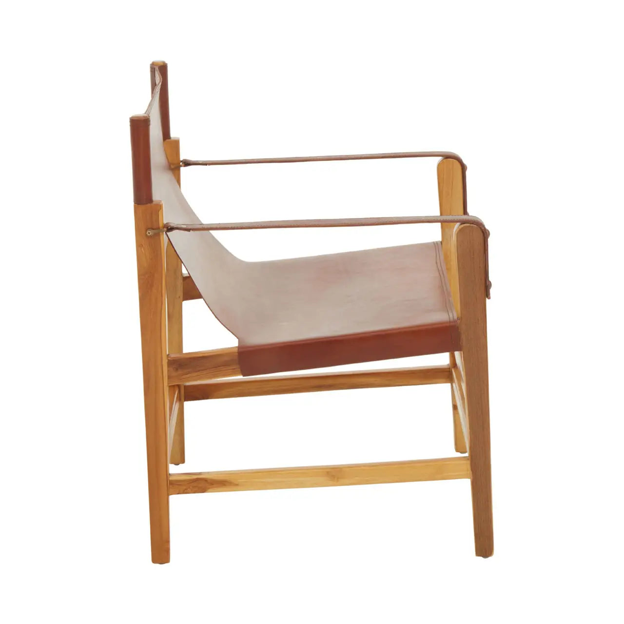 Kendari Leather And Teak Wood Chair
