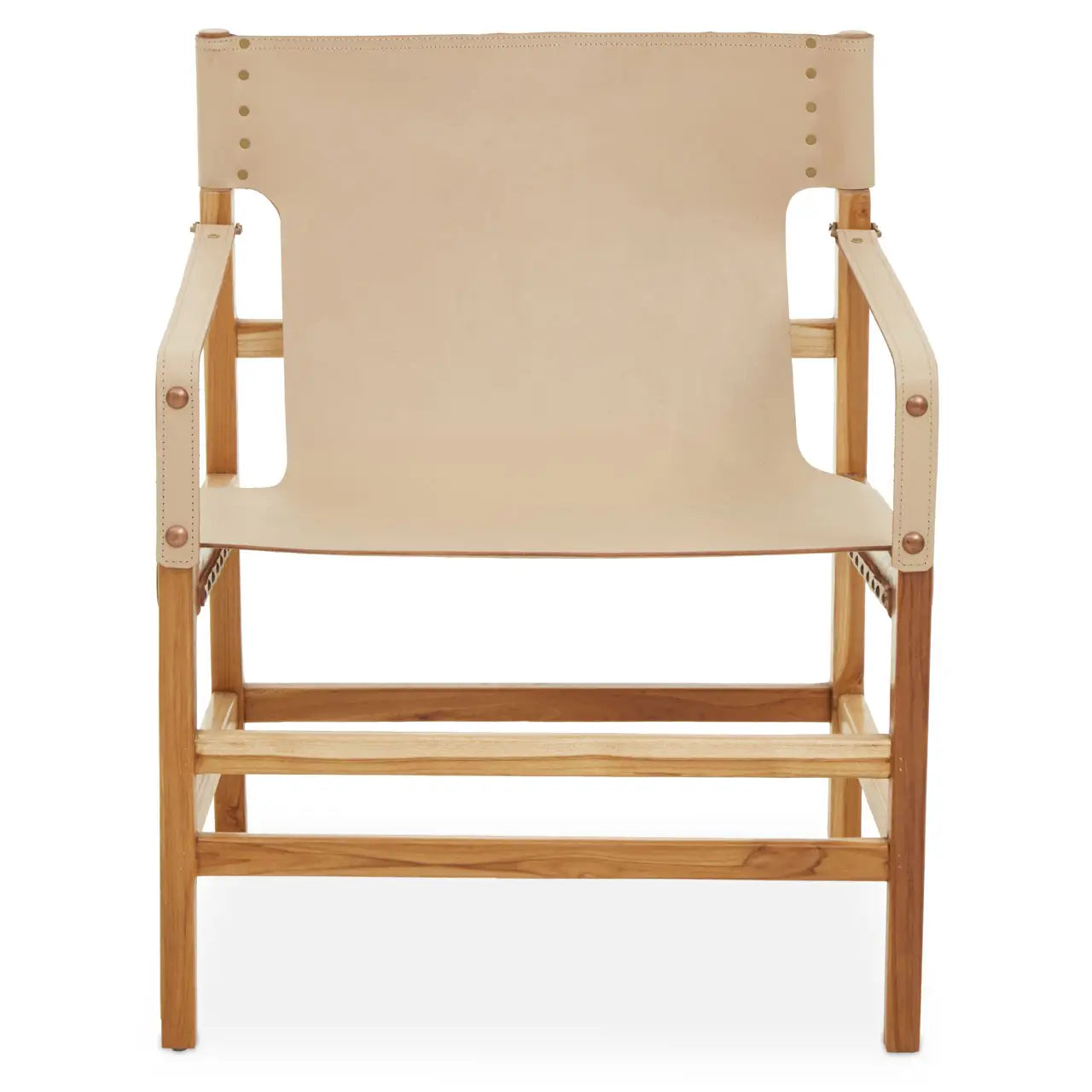 Kendari Leather And Teak Wood Chair