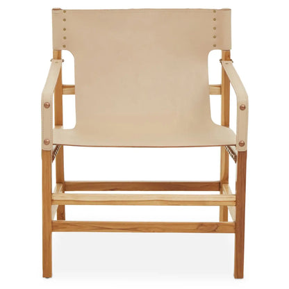 Kendari Leather And Teak Wood Chair