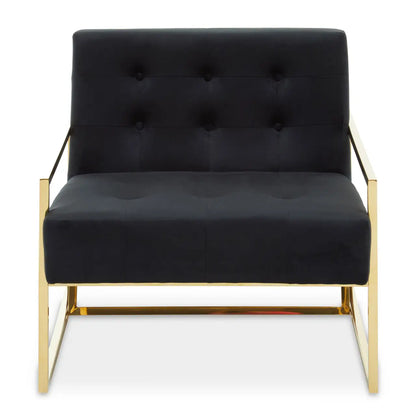 Azalea Black Velvet Lounge Chair