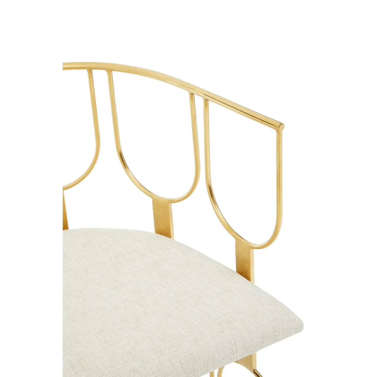 Azalea Natural Fabric And Gold Finish Chair