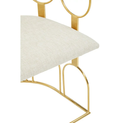 Azalea Natural Fabric And Gold Finish Chair
