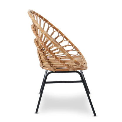 Java Natural Rattan Flared Back Chair