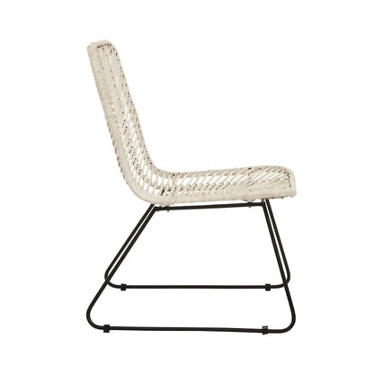 Java Natural Rattan Black Metal Chair