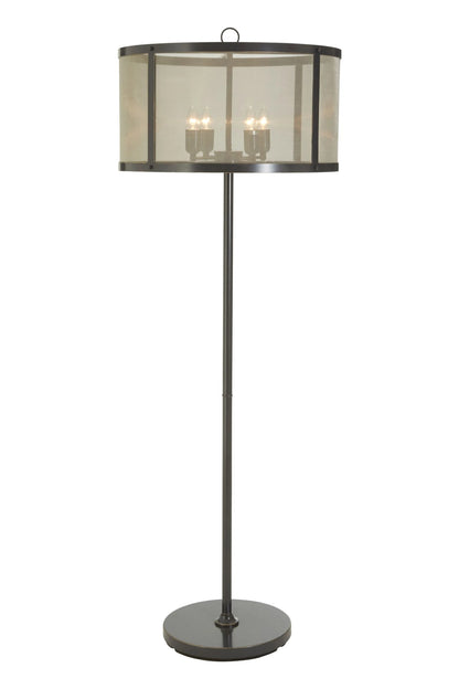Granada Black Finish Floor Lamp with Gauze Shade