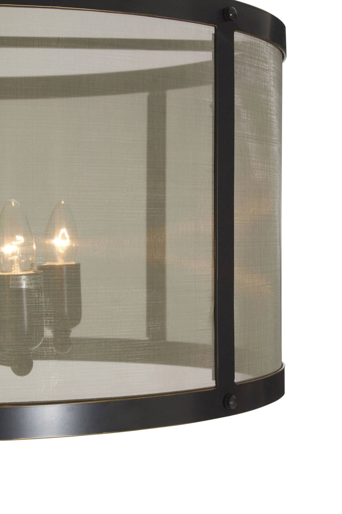 Granada Black Finish Floor Lamp with Gauze Shade