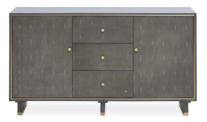 Oxford Grey Shagreen Effect Three Drawer Sideboard